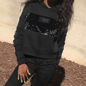 vs pink cropped hoodie